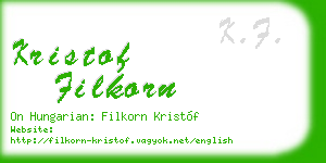 kristof filkorn business card